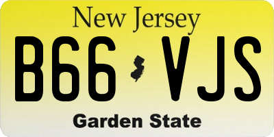 NJ license plate B66VJS