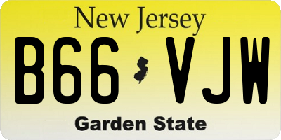 NJ license plate B66VJW