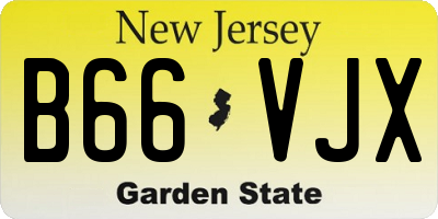 NJ license plate B66VJX