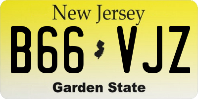 NJ license plate B66VJZ