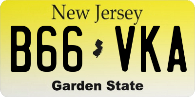 NJ license plate B66VKA