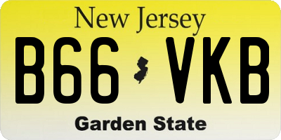 NJ license plate B66VKB