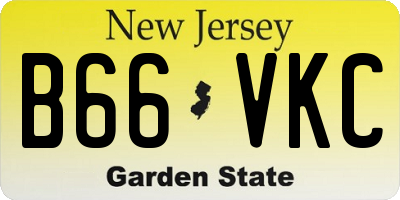 NJ license plate B66VKC
