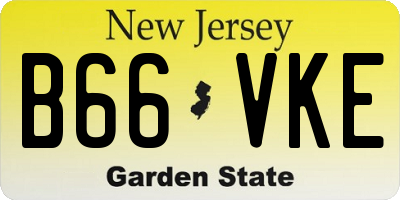 NJ license plate B66VKE