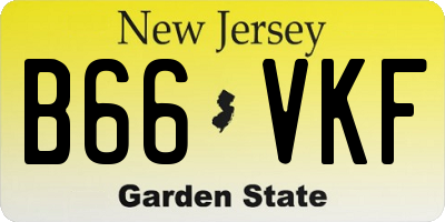 NJ license plate B66VKF