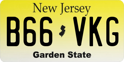 NJ license plate B66VKG