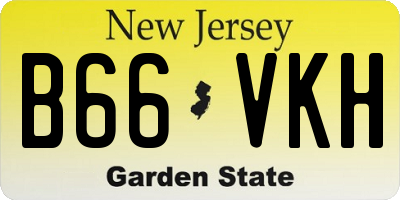 NJ license plate B66VKH