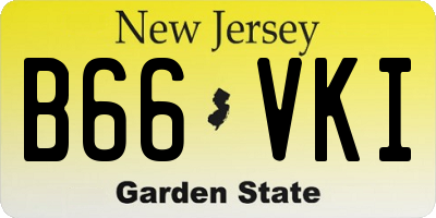 NJ license plate B66VKI