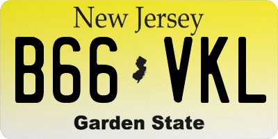 NJ license plate B66VKL