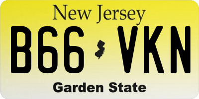 NJ license plate B66VKN