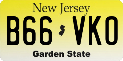 NJ license plate B66VKO