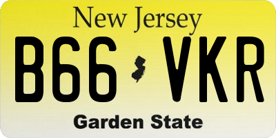 NJ license plate B66VKR