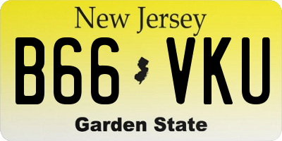 NJ license plate B66VKU