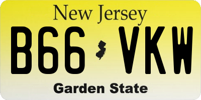 NJ license plate B66VKW