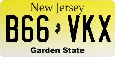 NJ license plate B66VKX