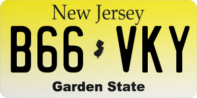 NJ license plate B66VKY