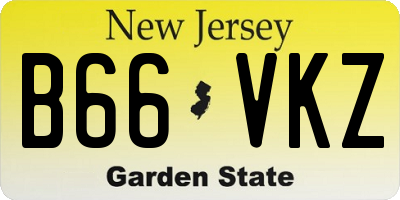 NJ license plate B66VKZ