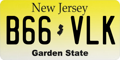 NJ license plate B66VLK