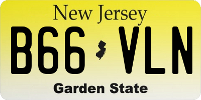 NJ license plate B66VLN