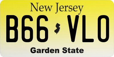 NJ license plate B66VLO