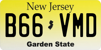 NJ license plate B66VMD