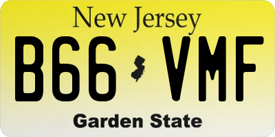 NJ license plate B66VMF