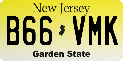 NJ license plate B66VMK
