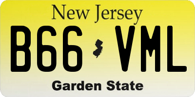NJ license plate B66VML