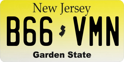 NJ license plate B66VMN