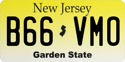NJ license plate B66VMO
