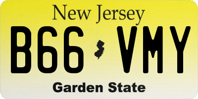 NJ license plate B66VMY