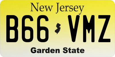 NJ license plate B66VMZ