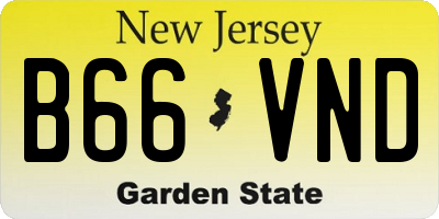 NJ license plate B66VND