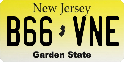 NJ license plate B66VNE