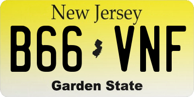 NJ license plate B66VNF