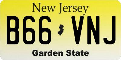 NJ license plate B66VNJ