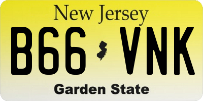 NJ license plate B66VNK