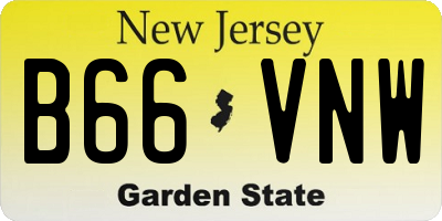 NJ license plate B66VNW
