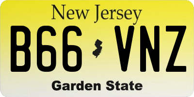 NJ license plate B66VNZ