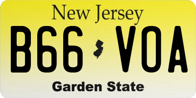 NJ license plate B66VOA