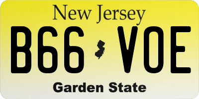 NJ license plate B66VOE
