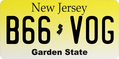 NJ license plate B66VOG