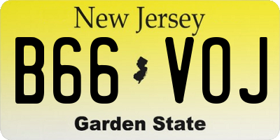 NJ license plate B66VOJ
