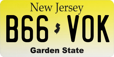 NJ license plate B66VOK