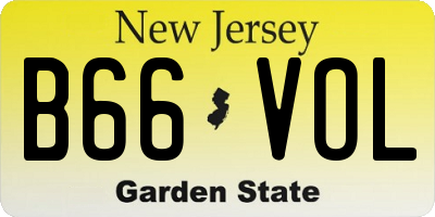 NJ license plate B66VOL