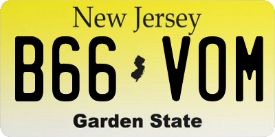 NJ license plate B66VOM