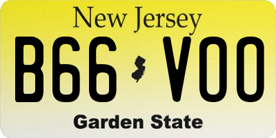 NJ license plate B66VOO