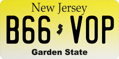 NJ license plate B66VOP