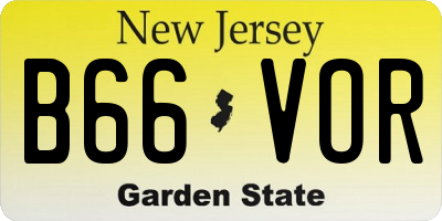 NJ license plate B66VOR