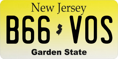 NJ license plate B66VOS